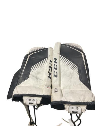 Used CCM SPEED SKIN Goalie Leg Pads Junior White 26" 11834-S000039065