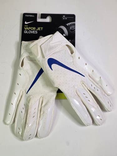 BNWT Mens Nike Vapor Jet Football Gloves Size Medium White/Blue