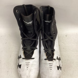 Used Under Armour Adult FB Cleats White And Black Senior 12 11851-S000037273
