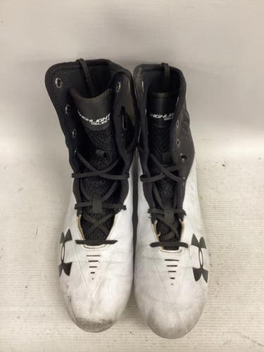 Used Under Armour Adult FB Cleats White And Black Senior 12 11851-S000037273