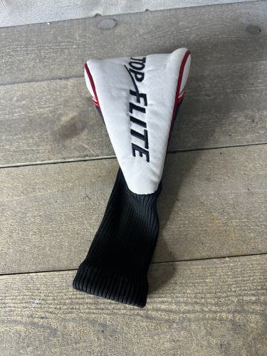 Top Flite Aero Golf Club Driver Wood Head Cover White Red Black
