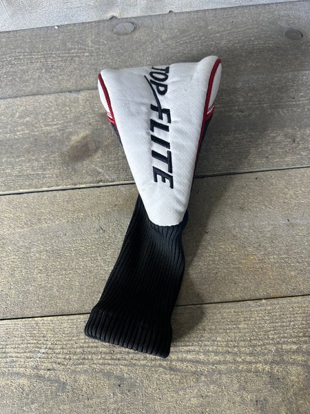 Top Flite Aero Golf Club Driver Wood Head Cover White Red Black