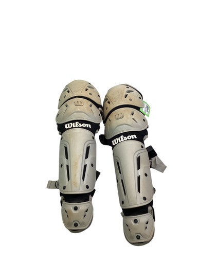 Used Wilson GREY SHIN GUARDS Catchers Leg Guards Grey Adult 11347-S000254676