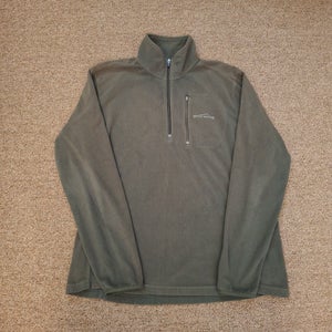 Eddie Bauer Men 1/4 Zip Fleece Pullover Green Sz Large