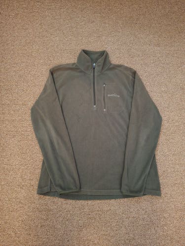 Eddie Bauer Men 1/4 Zip Fleece Pullover Green Sz Large