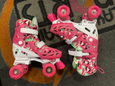 Used RollerDerby HEART Child Roller Quad Skates Pink Youth 12.0 11614-S000220839
