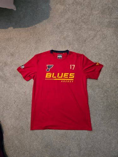 St. Louis Blues Player Worn #17 shirt Red Rare!!! Large