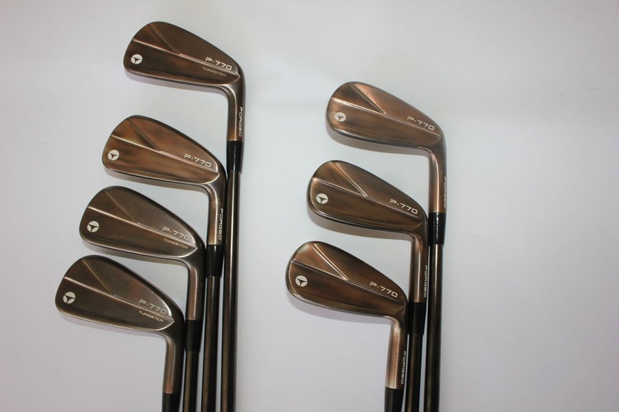 NEW TAYLORMADE P770 AGED COPPER 4-PW IRON SET - MODUS LUXURY BLACK - EXTRA STIFF