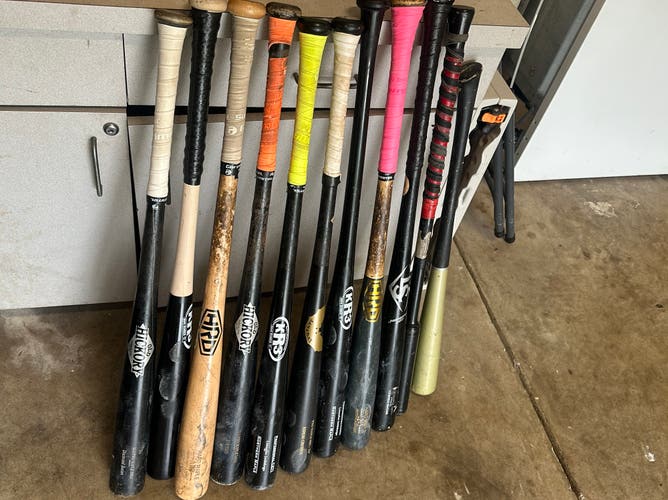 Pack of 9 (11total) Pro Issued wood baseball bats