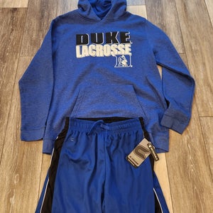 Duke Lacrosse Hooded Sweatshirt and Shorts Package Blue (New)