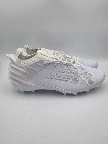 Under Armour Blur Smoke Suede 2.0 MC Football Cleats Men 3027978-101 White Sz 14