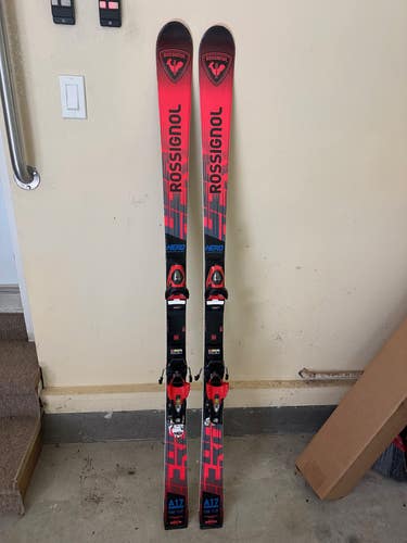 Kid's 2024 Racing 158 cm Rossignol Hero Athlete GS Skis With Bindings Max Din 10 (Used)