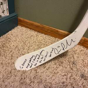 Signed Joe Pavelski stick and puck