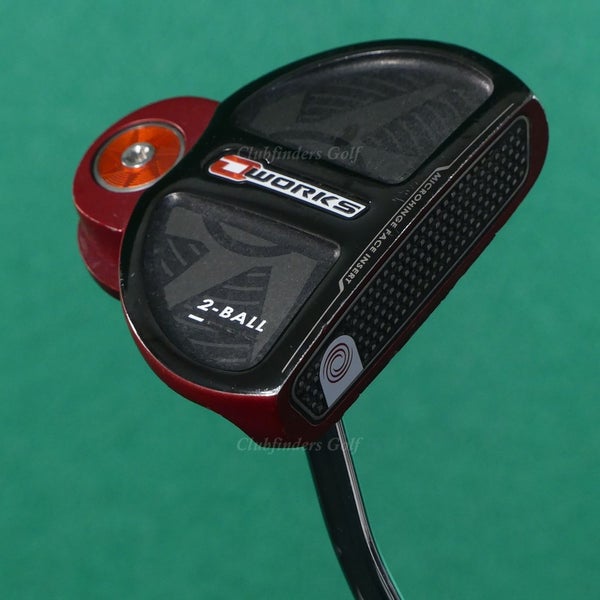 Odyssey O-Works 2-Ball Red Double-Bend 35" Putter Golf Club w/ Super Stroke