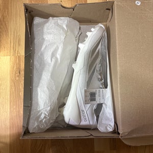 White Unisex Size M 10.5 (W 11.5) Adult Adidas Adizero Molded Cleats (New)