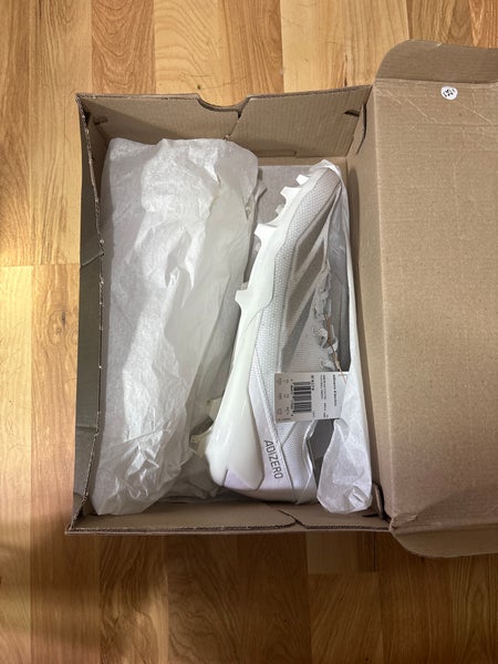White Unisex Size M 10.5 (W 11.5) Adult Adidas Adizero Molded Cleats (New)