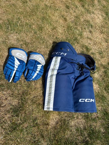 OHL Sudbury Wolves Pro Stock CCM HPTK Hockey Pants with Matching Gloves Bundle