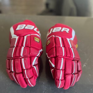 Red Senior Bauer Supreme TotalOne Gloves 13" Pro Stock