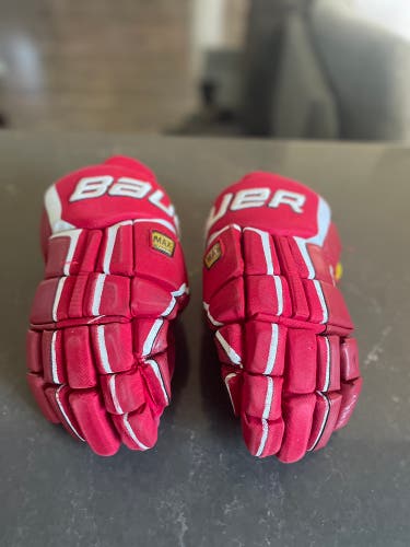 Red Senior Bauer Supreme TotalOne Gloves 13" Pro Stock
