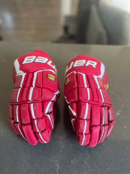 Red Senior Bauer Supreme TotalOne Gloves 13" Pro Stock