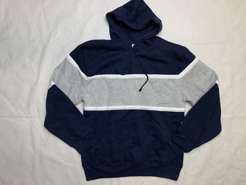 Badger Fleece Heavy Hoodie Navy Blue Gray Men's Medium Pullover Jacket