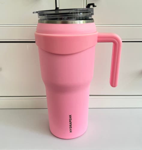 Hydrapeak 40oz Roadster Tumbler bubble gum pink SIP n STRAW LID stainless steel