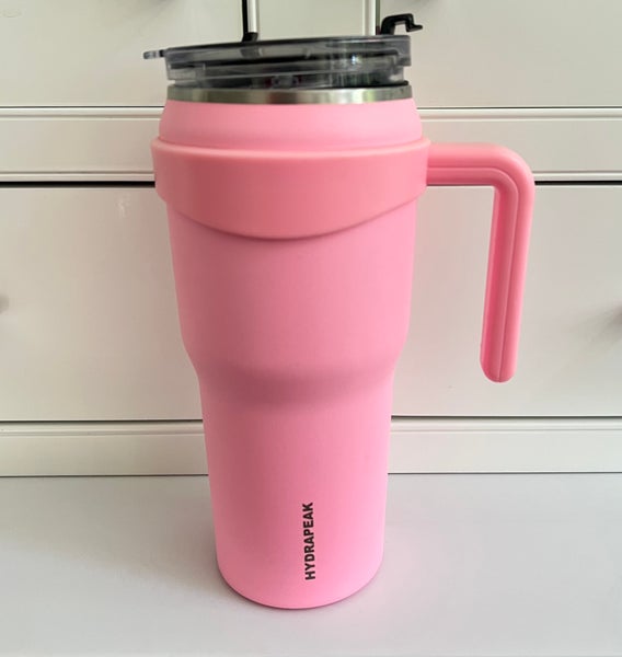 Hydrapeak 40oz Roadster Tumbler bubble gum pink SIP n STRAW LID stainless steel