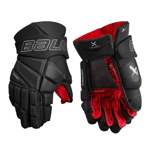 New Bauer Vapor 3X All Black Senior Gloves 14"