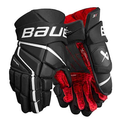 New Bauer Vapor 3X Black and White Senior Gloves 14"