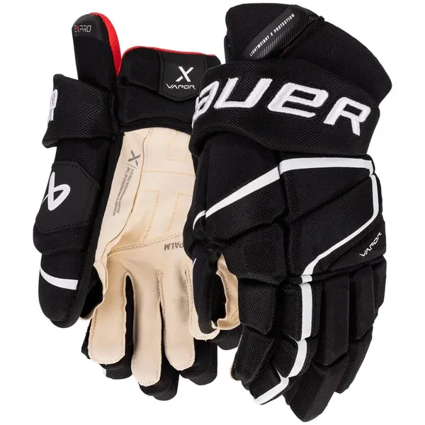 New Bauer Vapor 3X Pro Black and Whtie Senior Gloves 14"