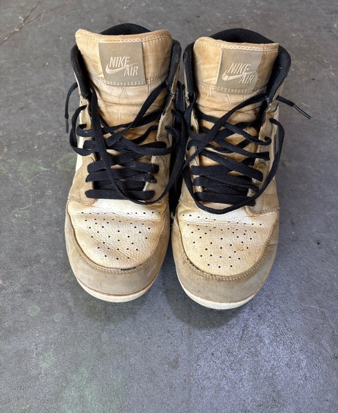 White Men's Size M 8.5 (W 9.5) Adult Air Jordan High Top Molded Cleats (Used)