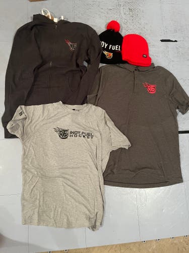 Indy Fuel (ECHL) Bundle Large/Extra Large - Lulu Polo, Sweatshirt, Shirt & Winter Hats