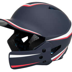 CHAMPRO HX Legend Plus Baseball Batting Helmet w/jaw guard Large 7 - 71/2 Blue, red and white