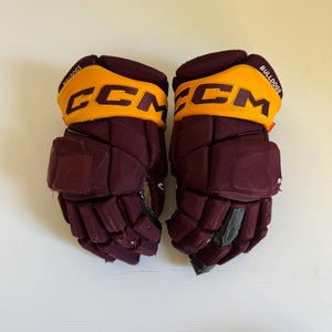 Used Maroon/Gold Senior CCM HGPJSPP 14" Pro Stock Gloves