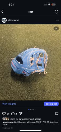 2022 Wilson Infield RH A2000 Baseball Glove 11.5" (Used)