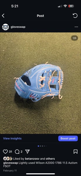 2022  Wilson Infield RH A2000 Baseball Glove 11.5" (Used)