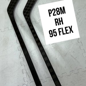 Senior(2x)Right P28M 95 Flex ProBlackStock™ Unbranded Blackouts Pro Stock Hockey Sticks