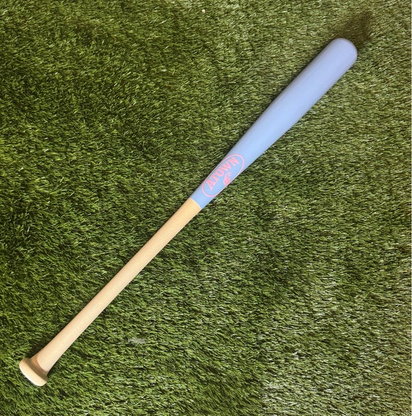 Atown  Custom Birch Wood Bat Carolina Blue Barrel w Natural Handle 29” New)