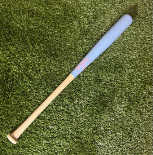 Atown Custom Maple Wood Bat Carolina Blue Barrel w Natural Handle 31” New)