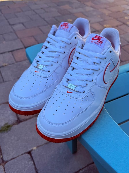 Mens Nike Air Force 1 Low '07 White/ Picante Red Sneakers [DV0788-102] US Size 12
