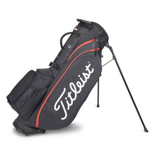 TITLEIST PLAYERS 5 STAND BAG BLACK/BLACK/RED