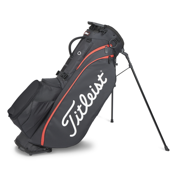 TITLEIST PLAYERS 5 STAND BAG BLACK/BLACK/RED