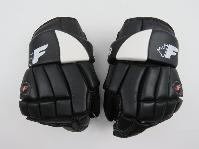 Vintage Leather Black White Ferland 8500 Pro Hockey Player Gloves 14"