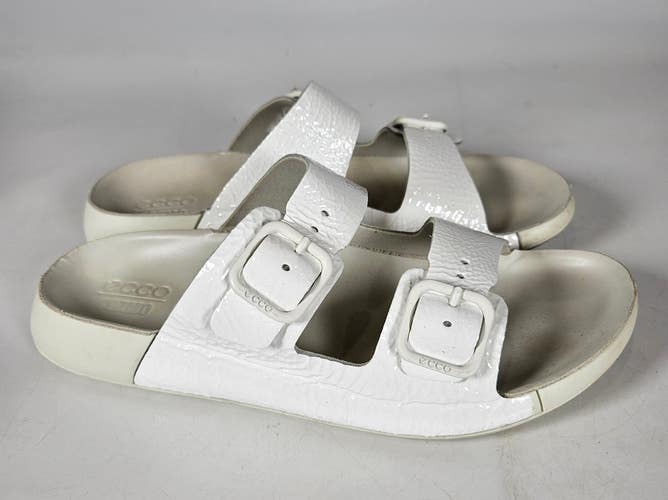 ECCO Cozmo Slide Sandals Women's Size US 10 EU 41 White Beach Pool Shoes