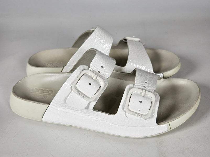 ECCO Cozmo Slide Sandals Women's Size US 10 EU 41 White Beach Pool Shoes