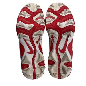 Used Nike DIAMOND BB/SB Cleats Red And White Junior 02.5 11847-S000029178