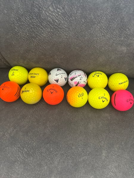 12 colored golf ball mix premium refurbished near mint(1 Dozen) (Used)