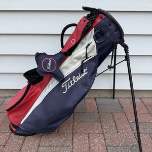 Titleist Players 4 Carbon Golf Stand Carry Bag Blue Red White With Raincover