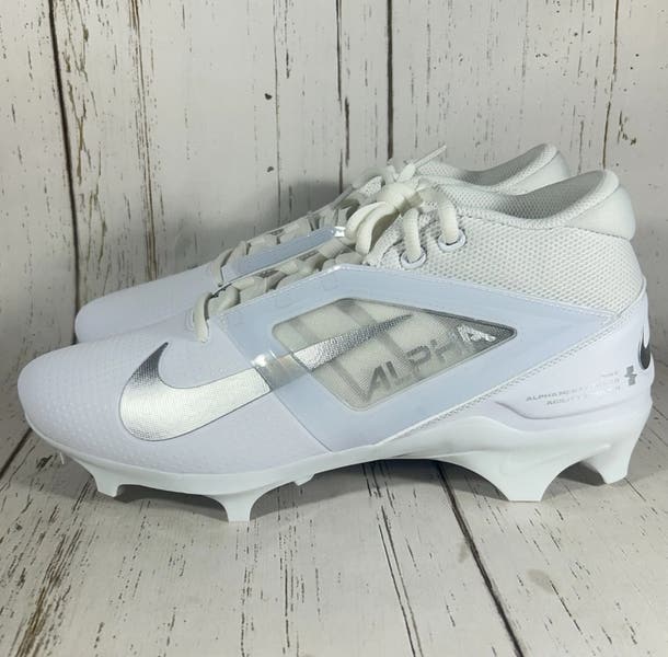 Nike Alpha Menace 4 Pro White-Silver Football Cleats Mens  display picture 2
