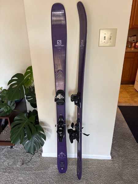 Women's All Mountain 161 cm Salomon QST 85 Skis With Bindings Max Din 10 (Used)